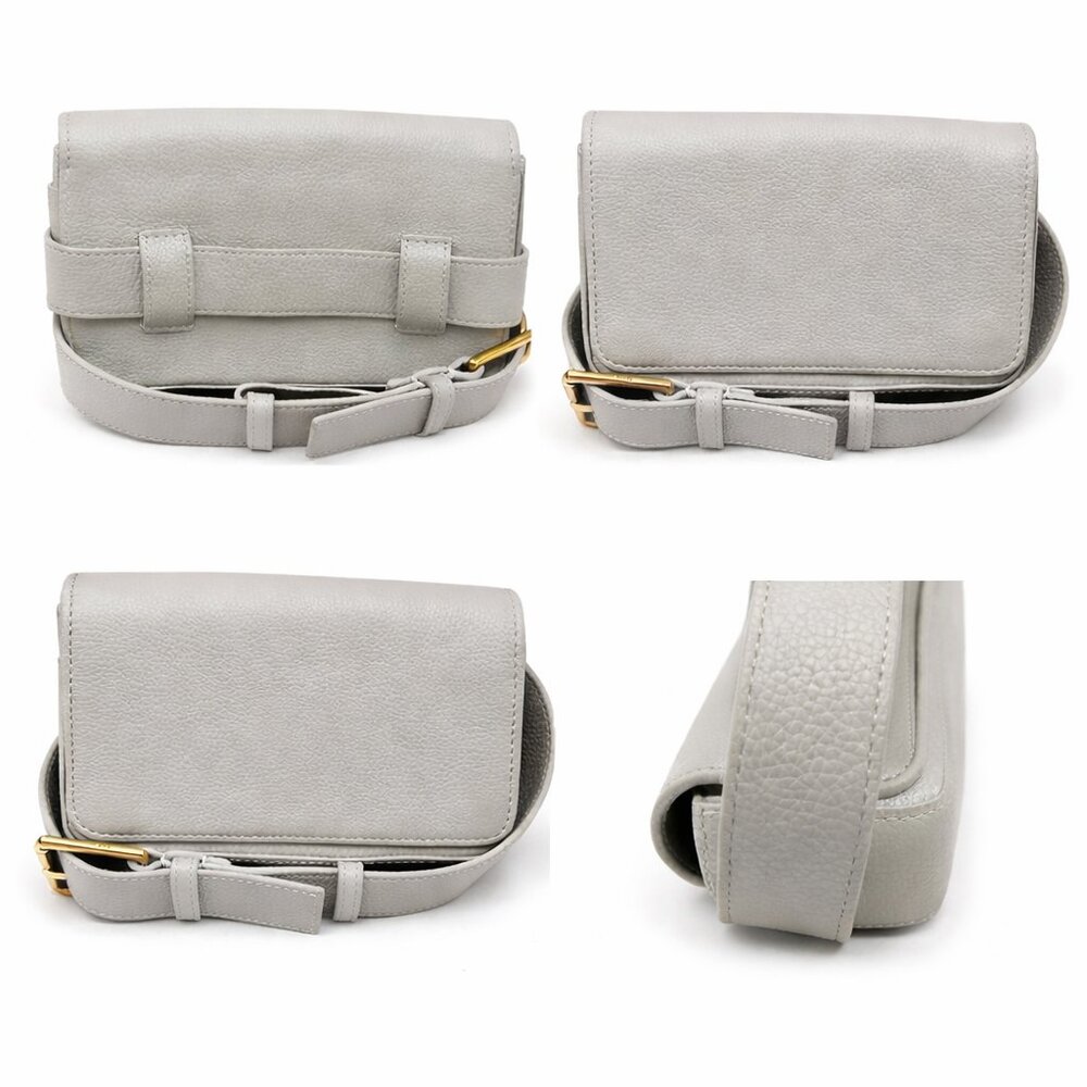 Aritzia AUXILIARY Leather Flap Belt Bag – Light Gray NWOT - Picture 2 of 7
